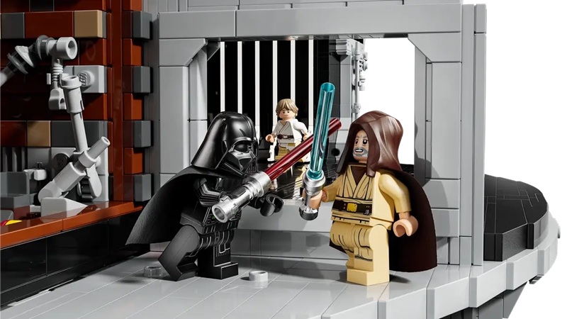 Un primer plano de la Estrella de la Muerte de LEGO. Un primer plano de la Estrella de la Muerte de LEGO.