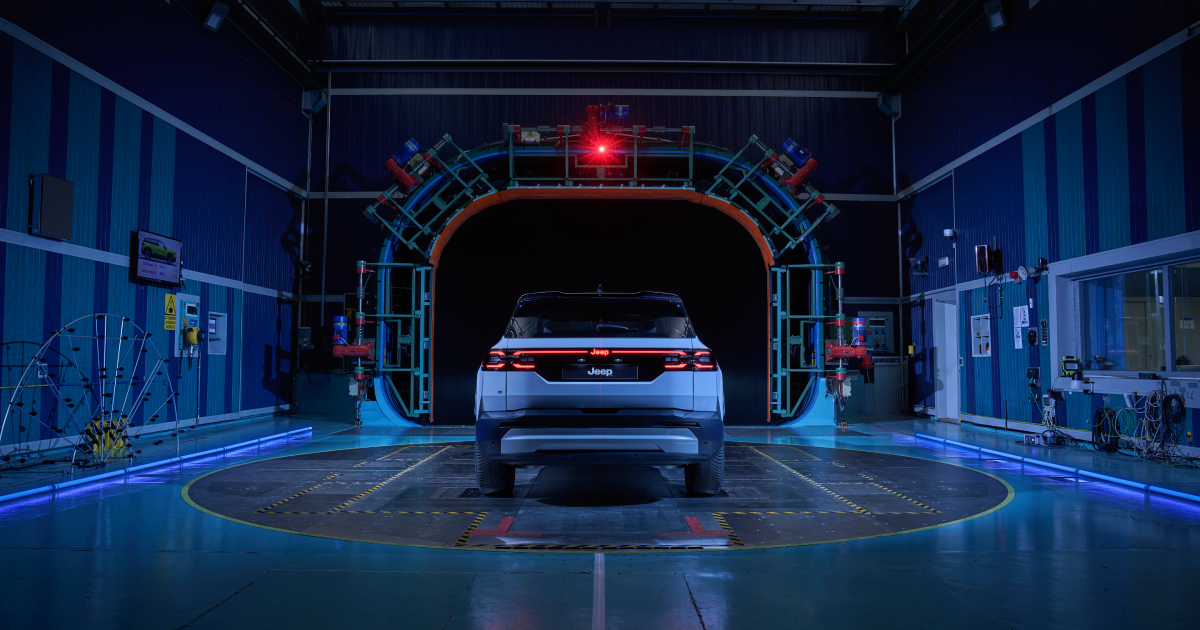 El nuevo Jeep Compass en un túnel de viento.