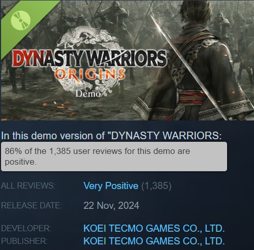 Los jugadores están entusiasmados con la demo de acción musou de Dynasty Warriors Origins: los desarrolladores ofrecen encargarla por adelantado-2 Los jugadores están entusiasmados con la demo de acción musou de Dynasty Warriors Origins: los desarrolladores ofrecen encargarla por adelantado-2