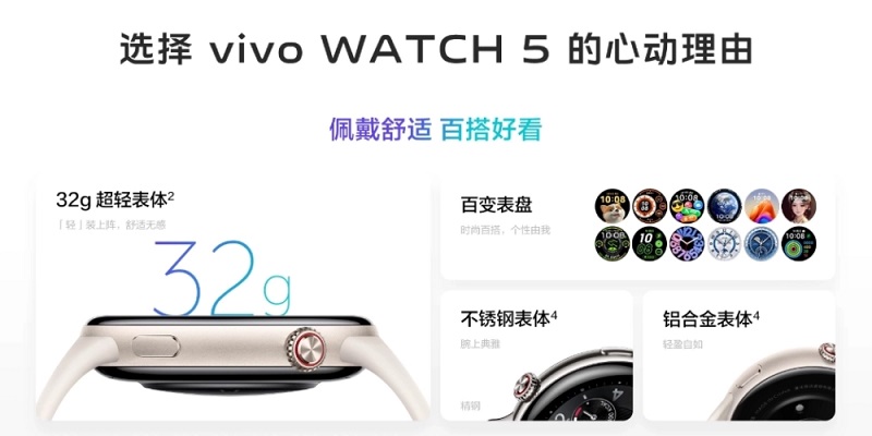 Vivo Watch 5 en una variedad de colores Vivo Watch 5 en una variedad de colores