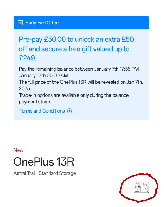 Página de precompra del OnePlus 13R en España La web británica de OnePlus confirma que el OnePlus 13R no vendrá con cargador