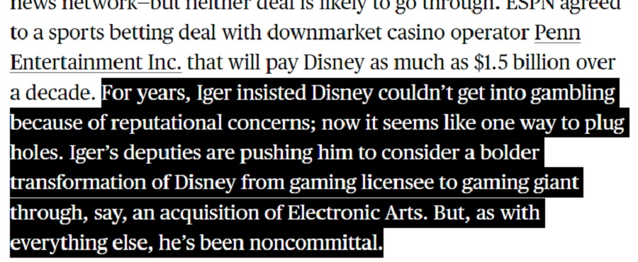 Bloomberg: Los ejecutivos de Disney están considerando seriamente la compra del gigante de los videojuegos Electronic Arts-2 Bloomberg: Los ejecutivos de Disney están considerando seriamente la compra del gigante de los videojuegos Electronic Arts-2