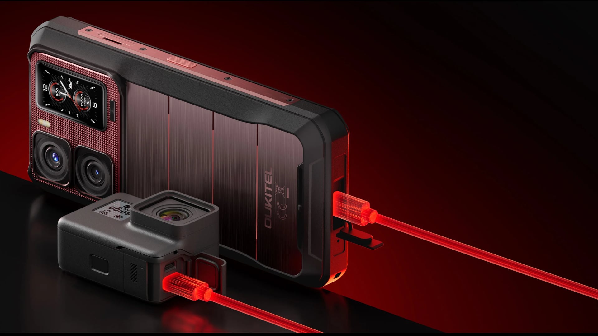 Imagen del Oukitel WP300 con módulos adicionales