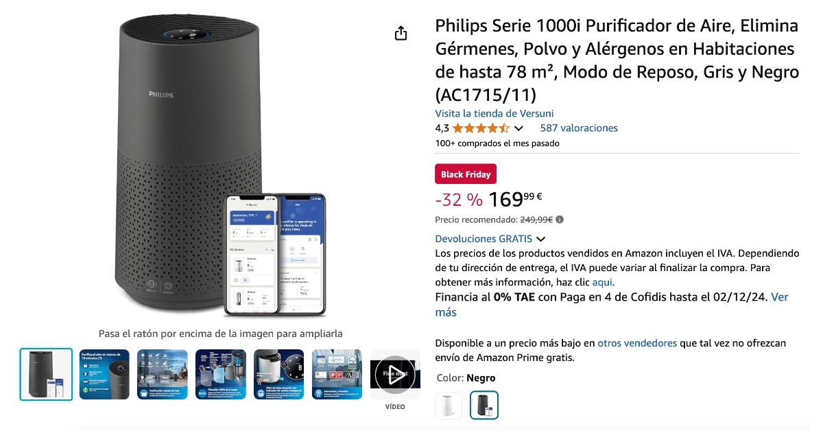 Purificador de aire Philips Serie 1000i - ¡Descuento de 80€! ¡Gran Oportunidad de Compra! Purificador de aire Philips Serie 1000i - ¡Descuento de 80€! ¡Gran Oportunidad de Compra!