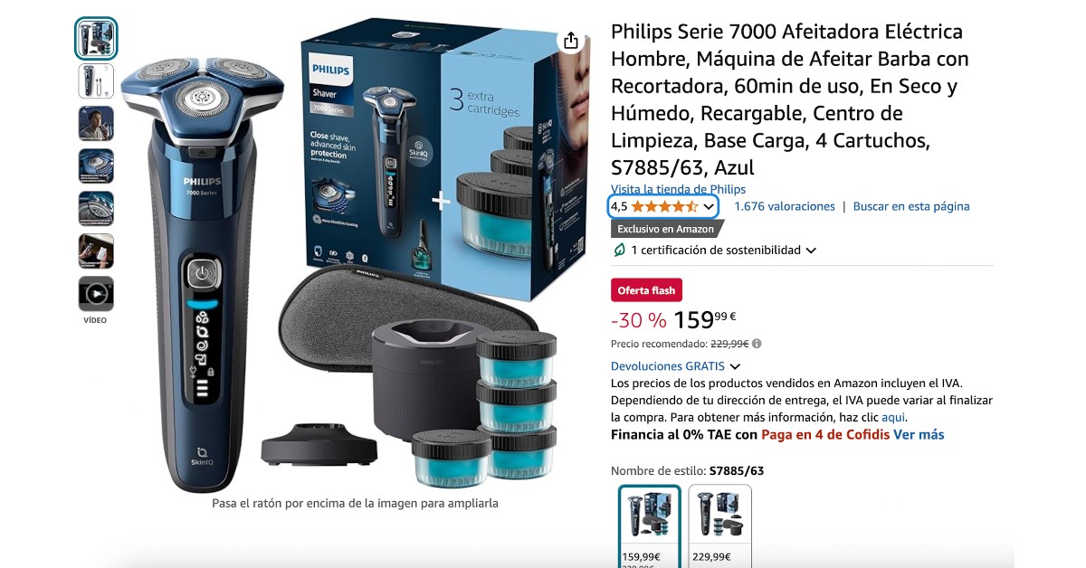 Afeitadora eléctricaPhilips Serie 7000 ¡ahora con un descuento de 70 €! Afeitadora eléctricaPhilips Serie 7000 ¡ahora con un descuento de 70 €!