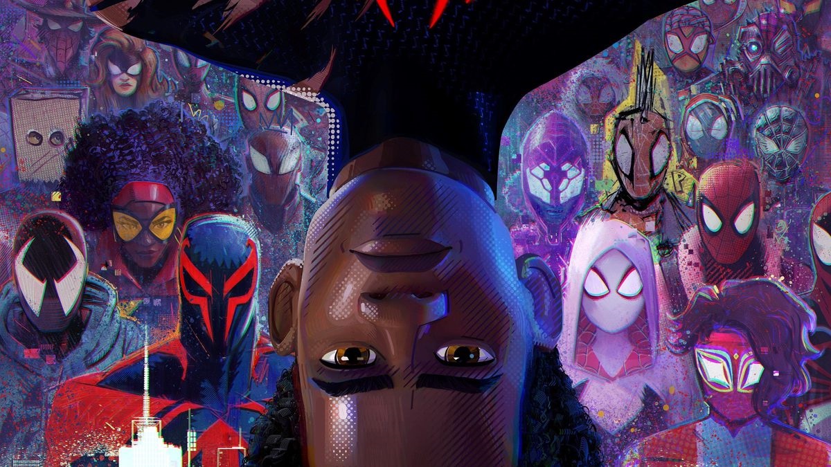 El cartel de la película de animación "Spider-Man: Into the Spider-Verse 2" muestra a Miles Morales y decenas de arañas diferentes El cartel de la película de animación "Spider-Man: Into the Spider-Verse 2" muestra a Miles Morales y decenas de arañas diferentes