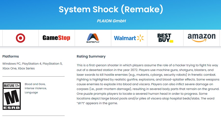 Las versiones para consola del remake de System Shock podrían salir a la venta muy pronto: La ESRB ha clasificado por edades las versiones del juego para PlayStation y Xbox.-2 Las versiones para consola del remake de System Shock podrían salir a la venta muy pronto: La ESRB ha clasificado por edades las versiones del juego para PlayStation y Xbox.-2