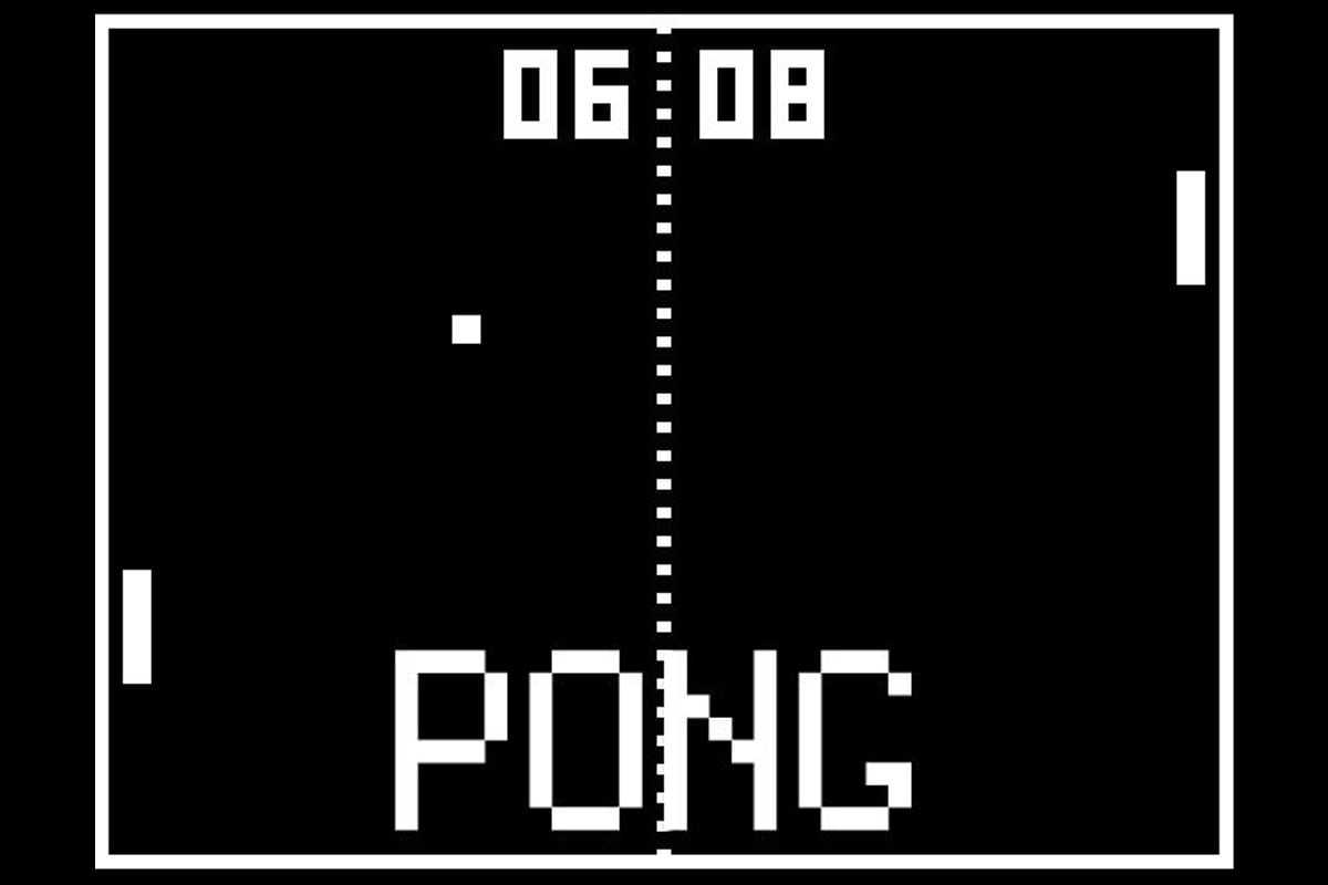 Captura de pantalla del juego PONG de 1971