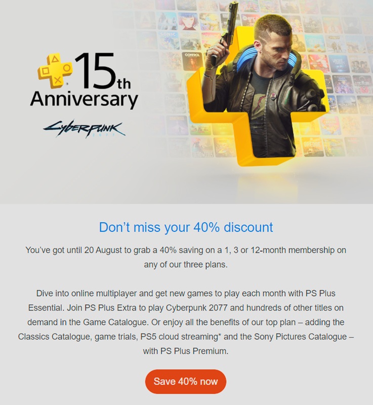 Descuento del 40% en la suscripción de PlayStation Plus