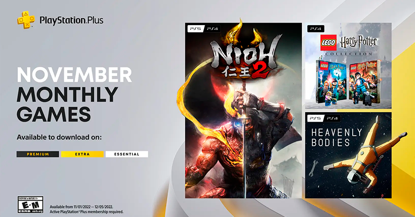 LEGO Harry Potter Collection, Nioh 2 y Heavenly Bodies: juegos que recibirán los suscriptores de PlayStation Plus en noviembre LEGO Harry Potter Collection, Nioh 2 y Heavenly Bodies: juegos que recibirán los suscriptores de PlayStation Plus en noviembre
