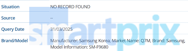 Smartphone plegable Samsung Q7M SM-F9680 Dual Smartphone plegable Samsung Q7M SM-F9680 Dual