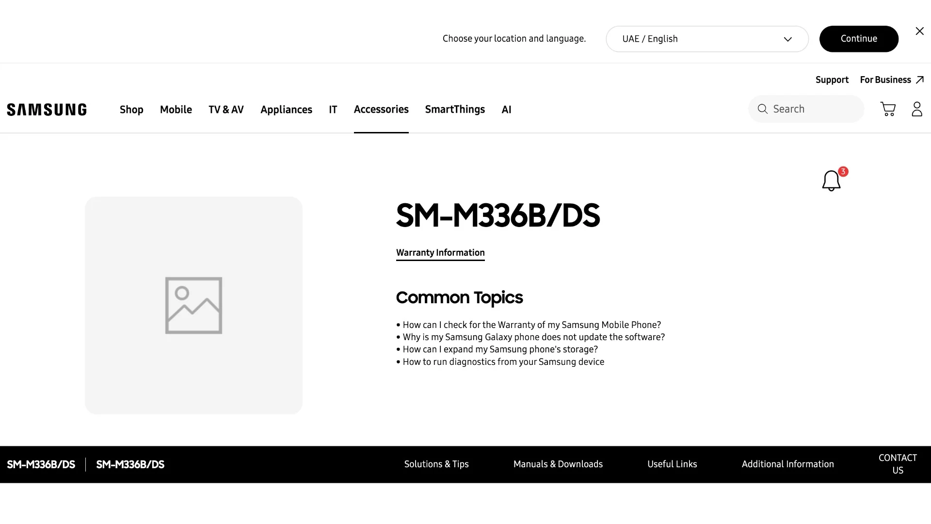 Samsung Galaxy M36 5G en el sitio web de Samsung Samsung Galaxy M36 5G en el sitio web de Samsung