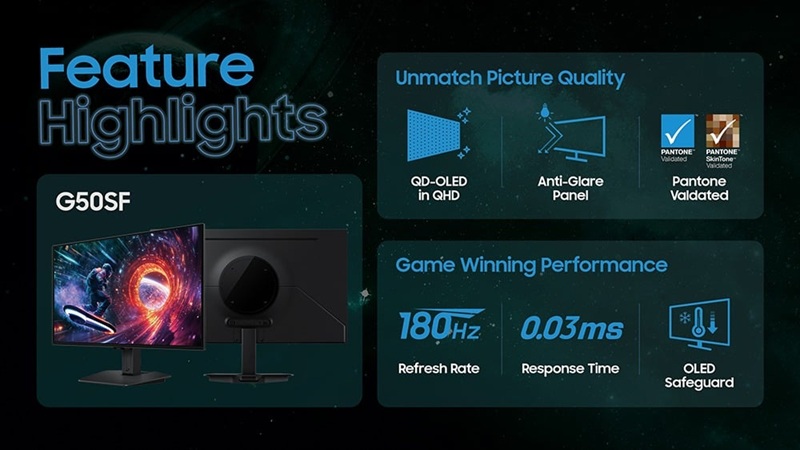 Samsung Odyssey OLED G50SF gaming monitor