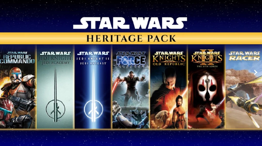 Un gran regalo para los fans: se ha anunciado una edición física del Star Wars Heritage Pack para Nintendo Switch. Incluirá siete juegos de la icónica saga Un gran regalo para los fans: se ha anunciado una edición física del Star Wars Heritage Pack para Nintendo Switch. Incluirá siete juegos de la icónica saga