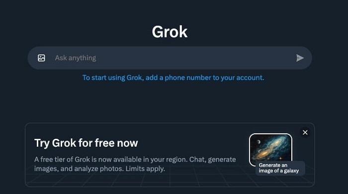 Los "ticks azules" no serán necesarios: X está probando una versión gratuita del chatbot Grok-2