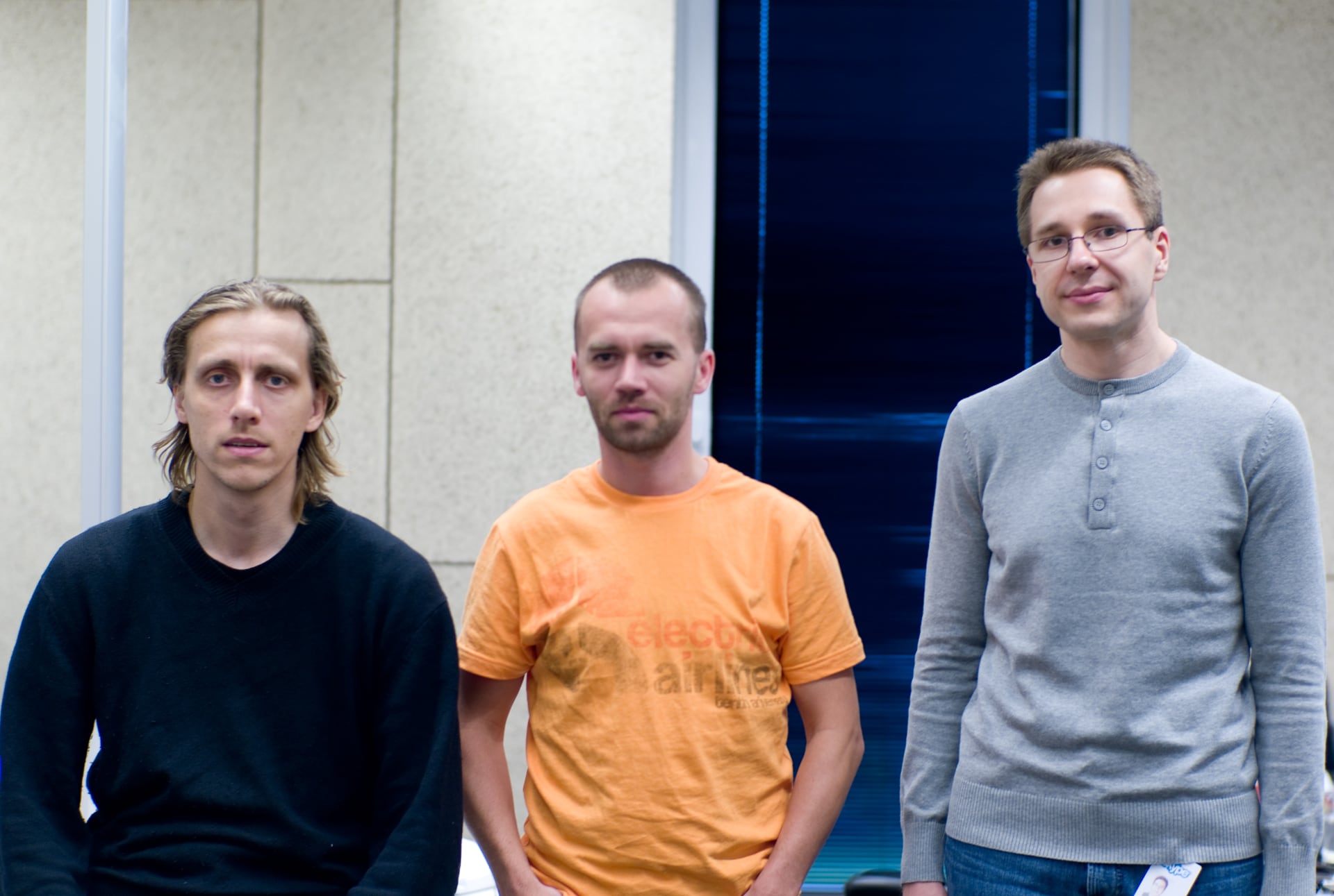 Ahti Heinla, Tiivo Annus y Priit Kasesalu en 2007. Ilustración: Wikipedia