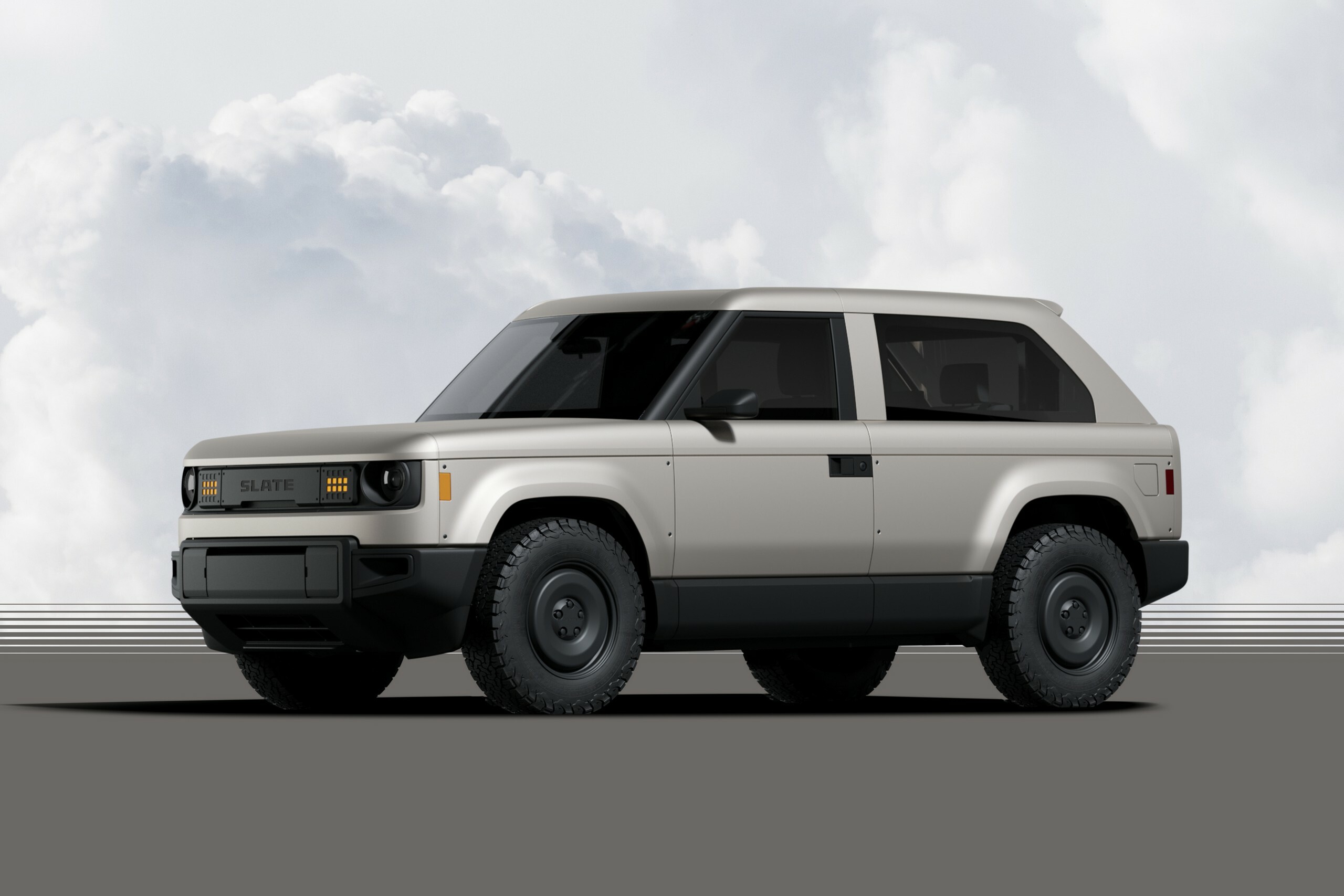 Camioneta eléctrica Slate con carrocería. Camioneta eléctrica Slate con carrocería.