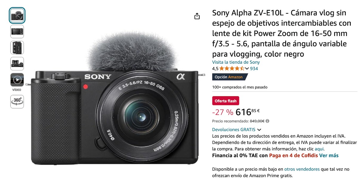 Cámara Sony Alpha ZV-E10L Descuento limitado de 233€! Cámara Sony Alpha ZV-E10L Descuento limitado de 233€!