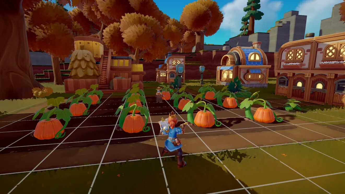 Un jugador en Overthrown durante la construcción del reino Un jugador en Overthrown durante la construcción del reino