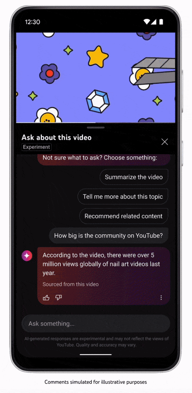 YouTube está probando herramientas de IA para ordenar los comentarios por temas y un chatbot para vídeos-3 YouTube está probando herramientas de IA para ordenar los comentarios por temas y un chatbot para vídeos-3