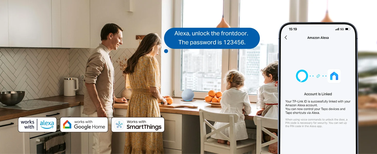 TP-Link Tapo DL100 Cerradura de Puerta con Soporte para SmartThings TP-Link Tapo DL100 Cerradura de Puerta con Soporte para SmartThings