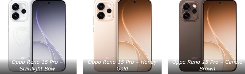 Oppo Reno 15 Pro en varios colores