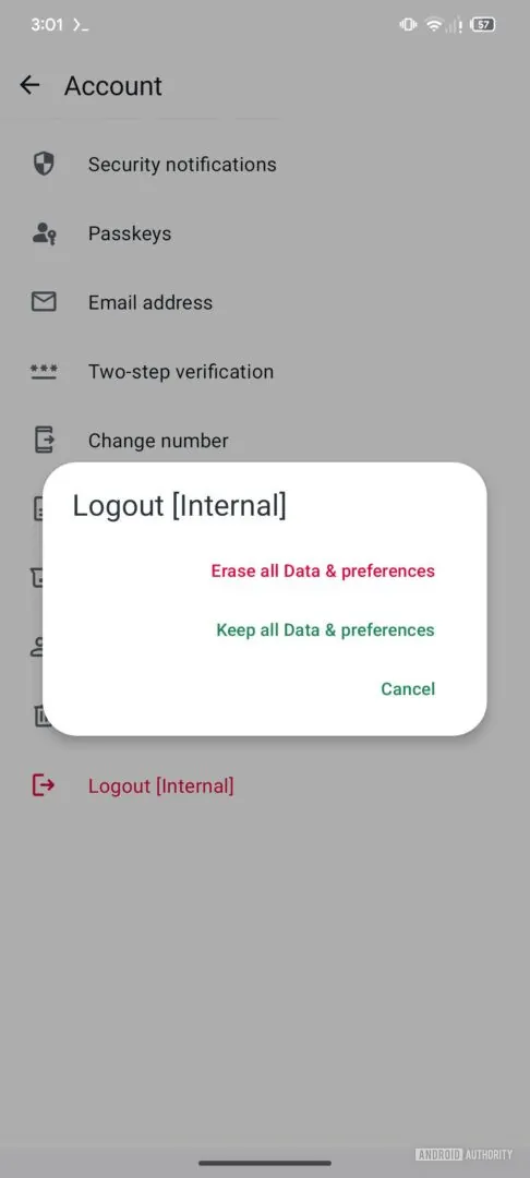Opción para salir de WhatsApp sin eliminar datos Opción para salir de WhatsApp sin eliminar datos