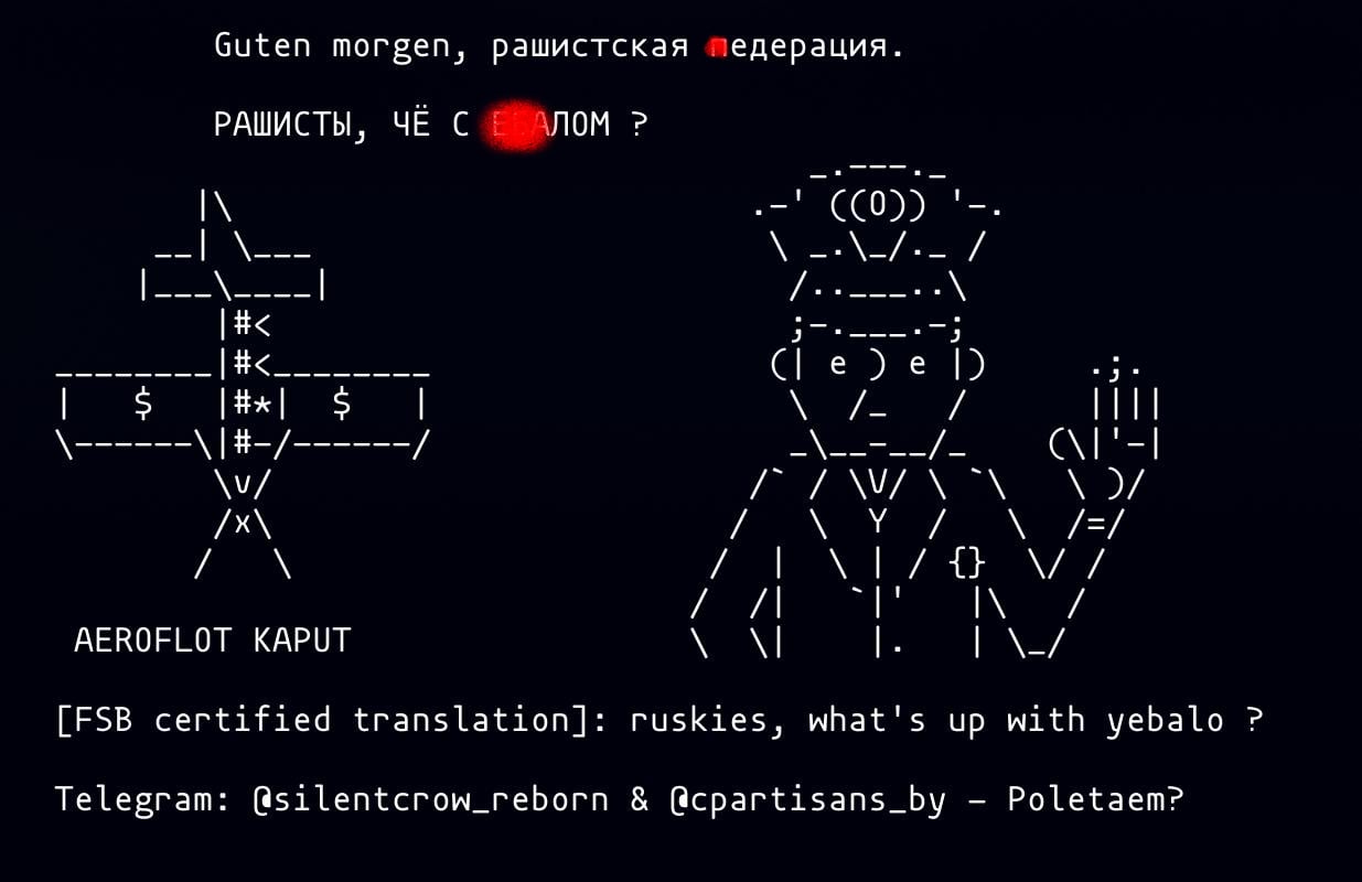 Imagen censurada por gg del mensaje. Ilustración: CiberGuerreros de Bielorrusia