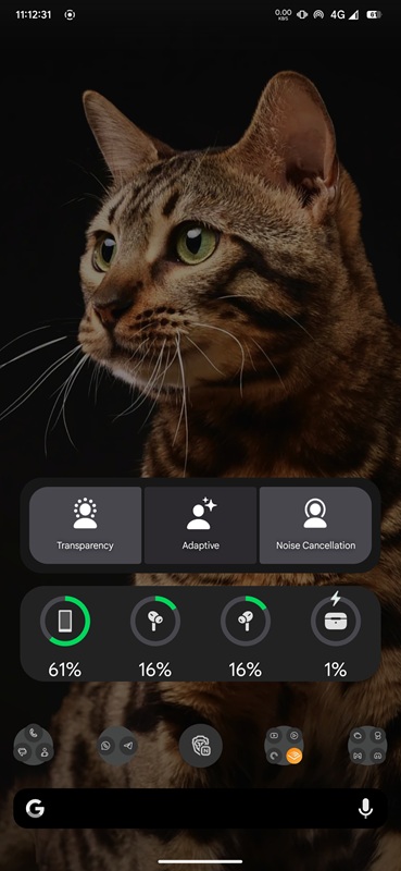 Sombras y configuraciones del widget en LibrePods