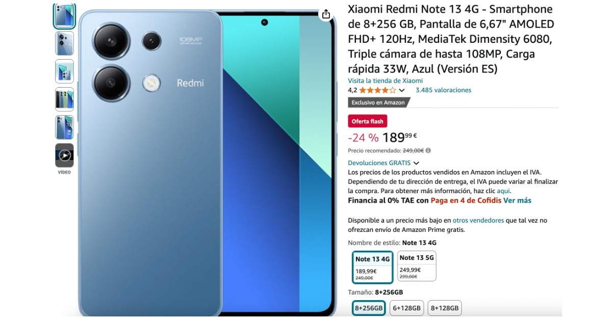 ¡Gran Oportunidad! ¡Consigue el Xiaomi Redmi Note 13 con 60€ de Descuento! ¡Gran Oportunidad! ¡Consigue el Xiaomi Redmi Note 13 con 60€ de Descuento!