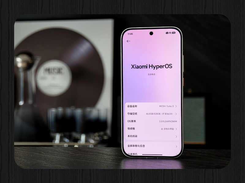 Foto delantera del Redmi Turbo 5