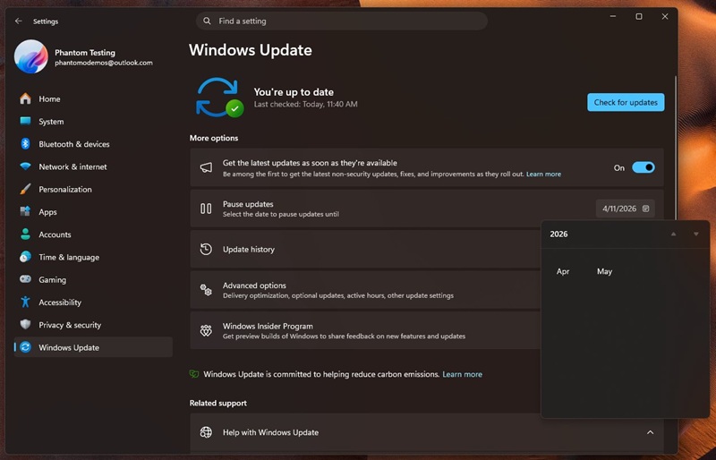 Proceso de actualización modificado de Windows 11