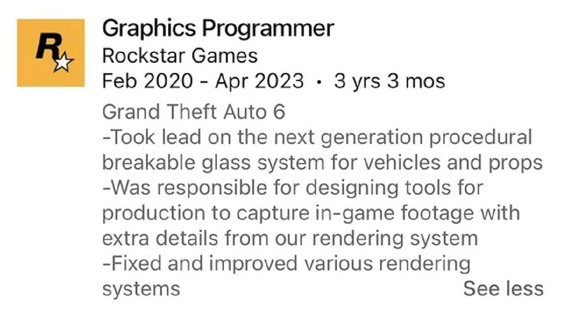 Captura de pantalla del sistema de destrucción de vidrio en GTA VI