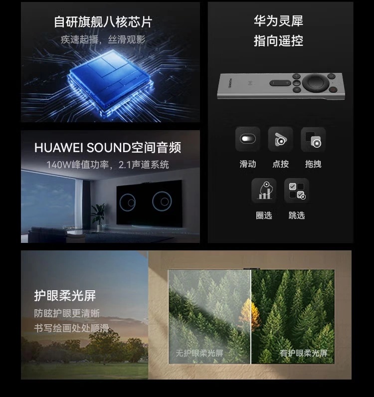 Imagen del televisor Huawei Smart Screen V6 con retroiluminación mini LED