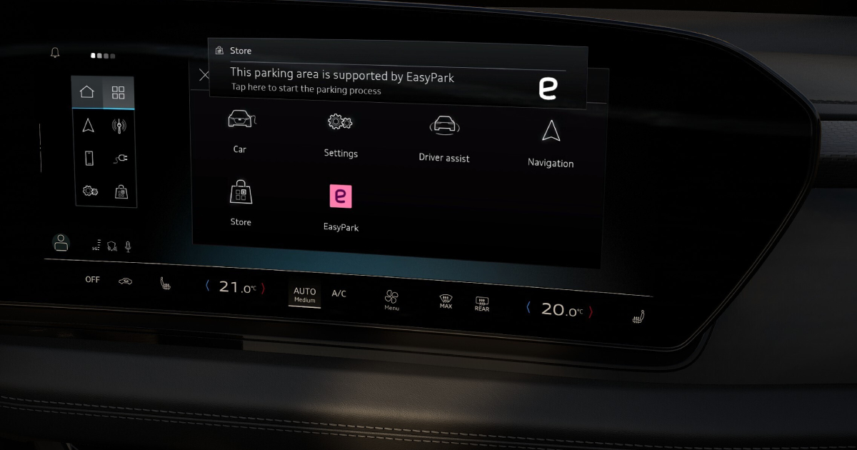 EasyPark en la pantalla del sistema MMI de Audi