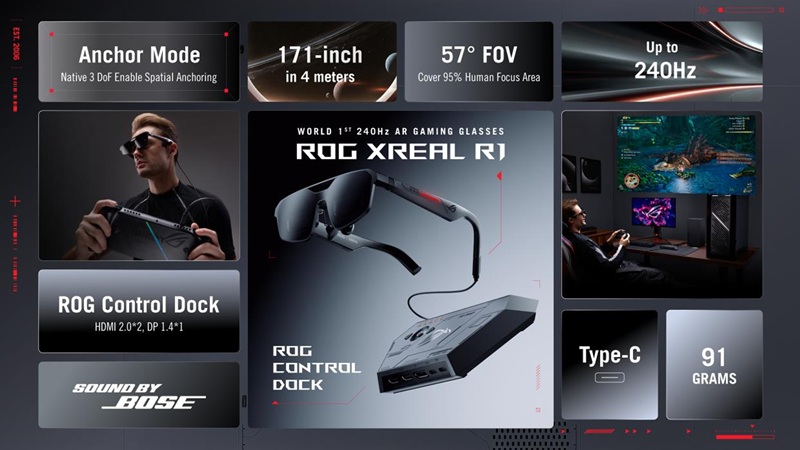 Imagen grande de las gafas de juegos ASUS ROG XREAL R1 AR