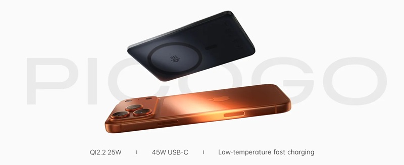 Apariencia del Baseus PicoGo AM52 Qi2.2 Slim