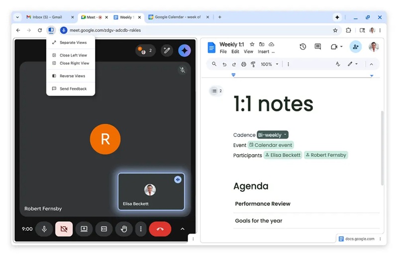 Icono de Vista Dividida en Chrome