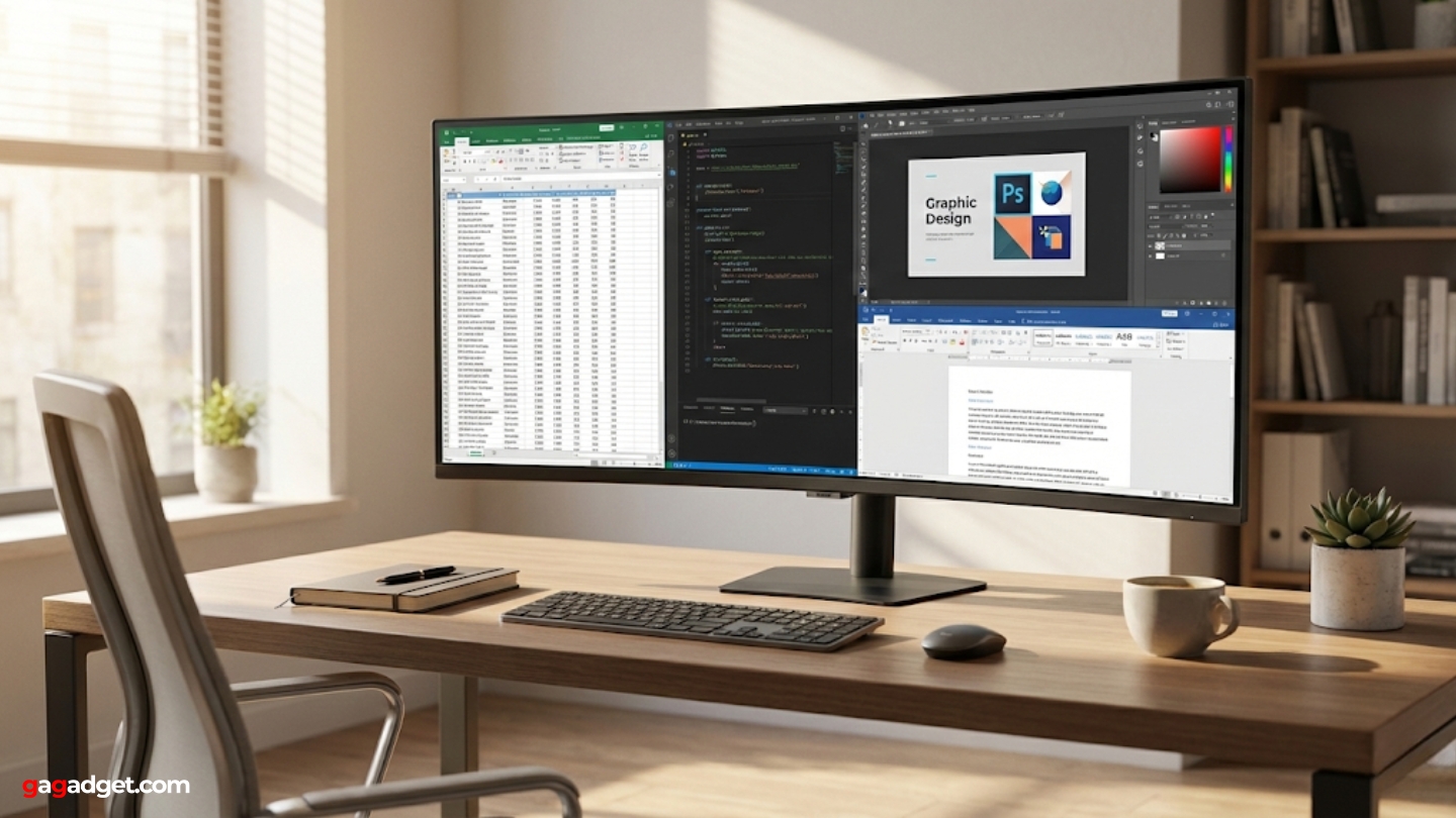 monitor ultrawide curvo productividad