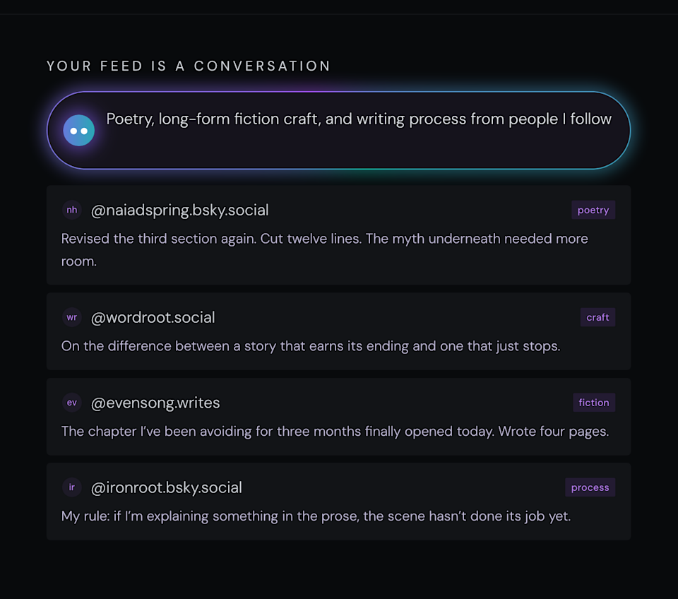 Interfaz de Attie de Bluesky