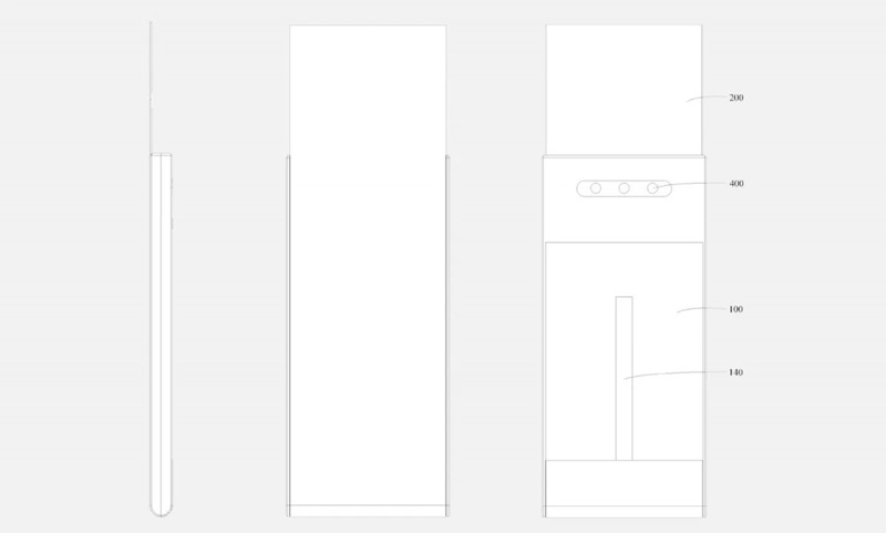 Concepto de smartphone Vivo con una pantalla que se extiende verticalmente