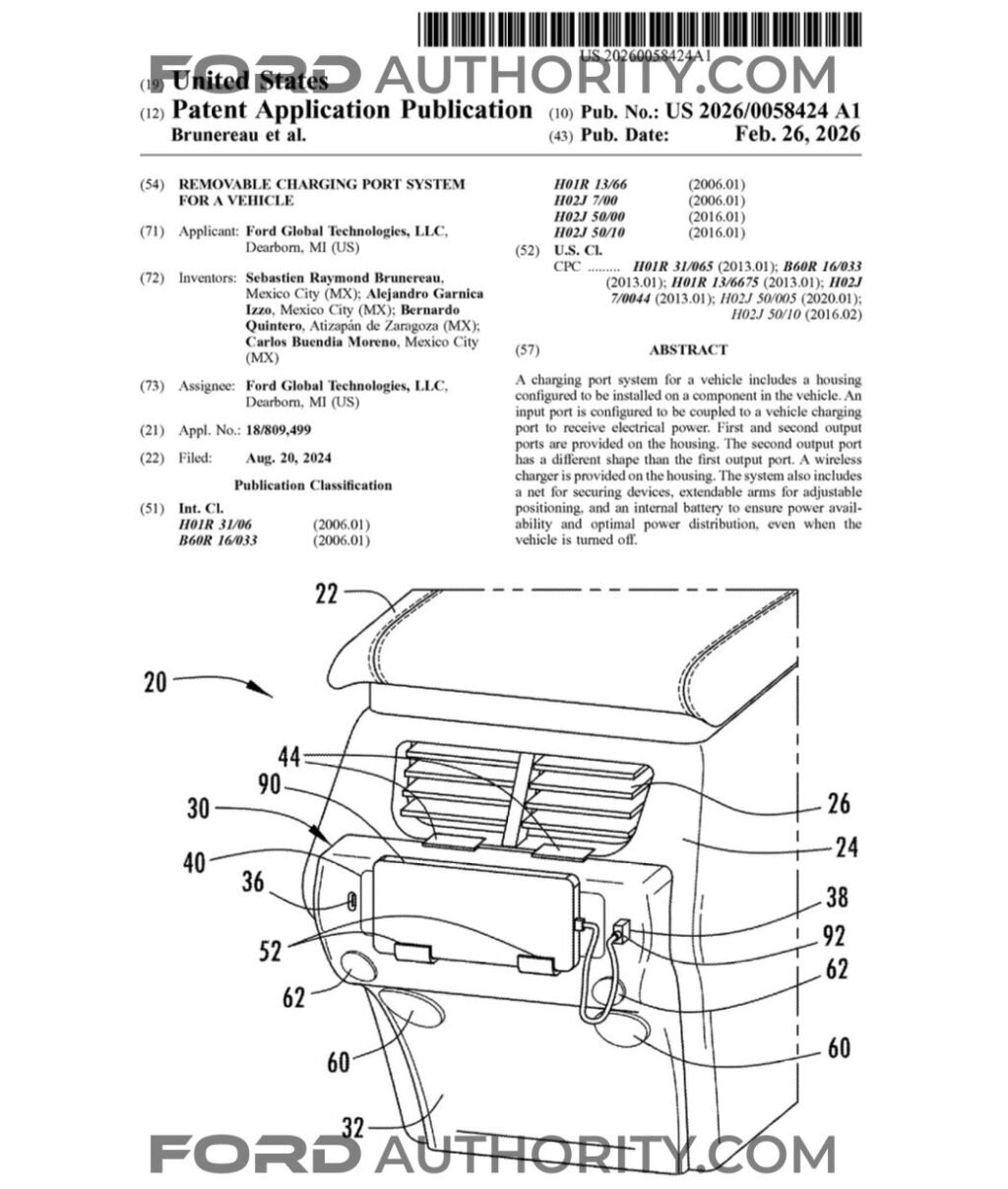 Concepto de Puertos de Carga Removibles de la Patente de Ford 1