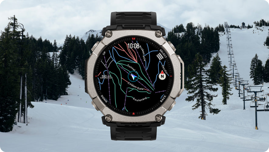 Mapeo en Amazfit T-Rex Ultra 2 para esquiar y montañas