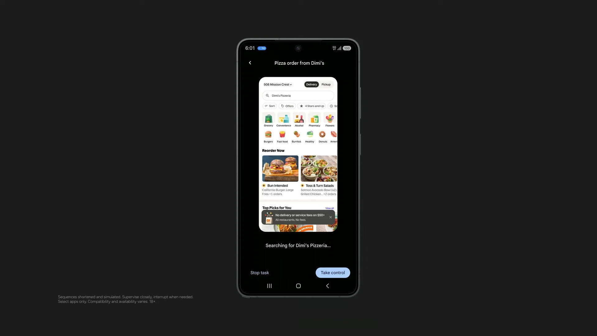 Búsqueda automática de pedido de pizza