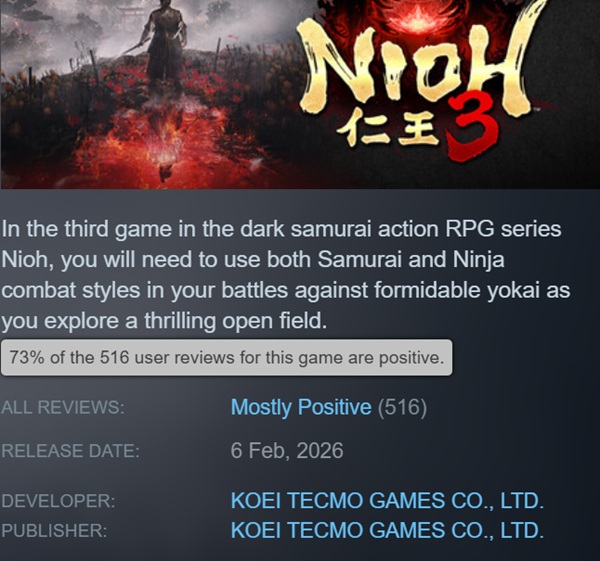 Captura de pantalla del juego Nioh 3