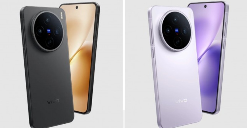 Diseño del Vivo X200T en colores Negro Estelar y Lila Costero
