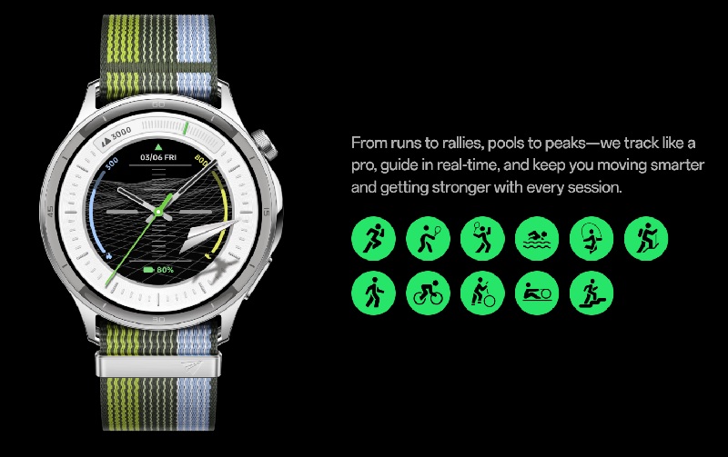 Oppo Watch S en plateado rítmico