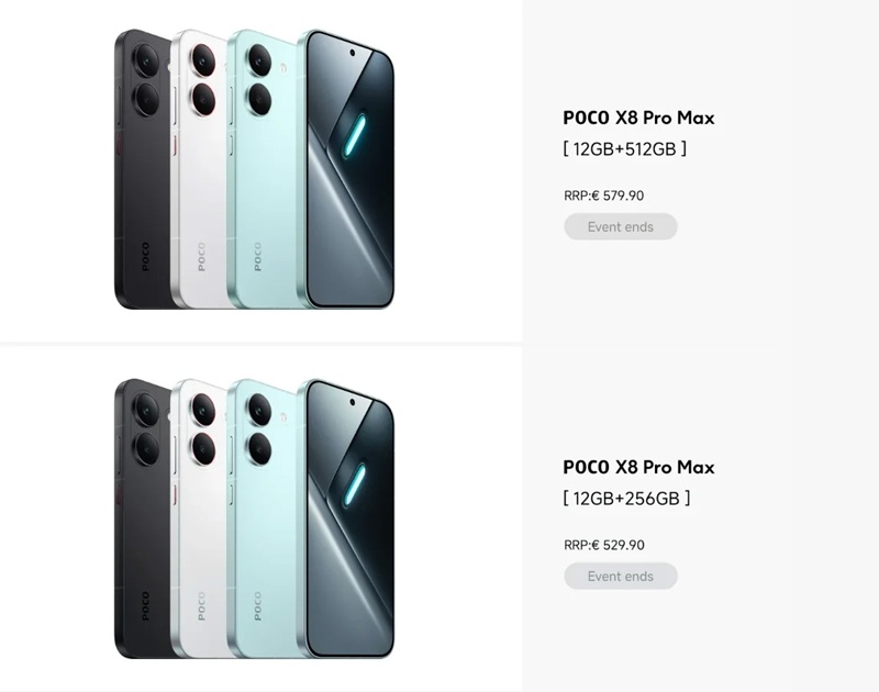 Imágenes oficiales de Poco X8 Pro y X8 Pro Max