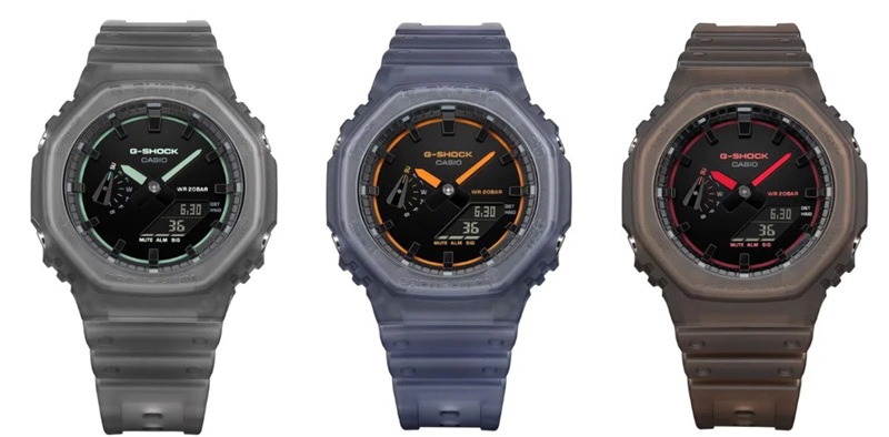 Casio G-Shock GA-2100K Series - modelos de relojes con acentos neón