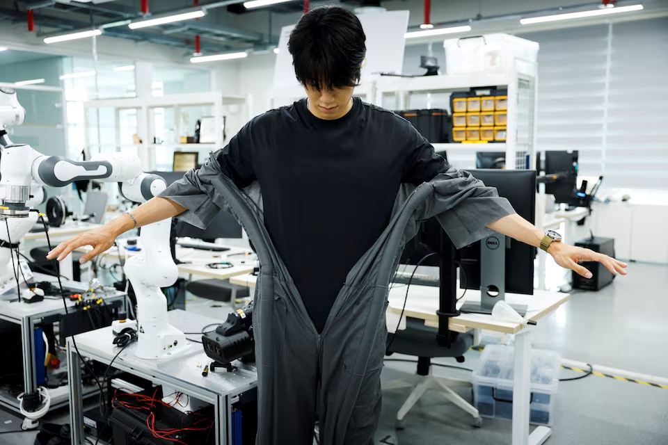 Proceso de vestimenta con robots enredadera